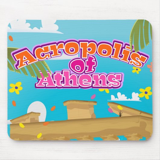 Reisposter van de Acropolis van Athene Griekenland Muismat (Voorkant)