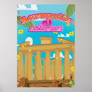 Reisposter van de Acropolis van Athene Griekenland Poster
