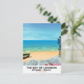 Reisposter van de baai van Lannion Frankrijk Briefkaart (Staand voorkant)