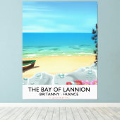 Reisposter van de baai van Lannion Frankrijk Canvas Afdruk (Insitu (Houten vloer))