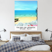 Reisposter van de baai van Lannion Frankrijk Canvas Afdruk (Insitu (Slaapkamer))