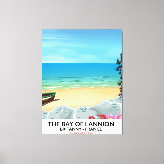 Reisposter van de baai van Lannion Frankrijk Canvas Afdruk (Voorkant)