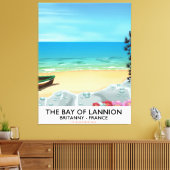 Reisposter van de baai van Lannion Frankrijk Canvas Afdruk (Insitu (Woonkamer))