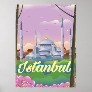 Reisposter van de blauwe moskee Istanbul Poster