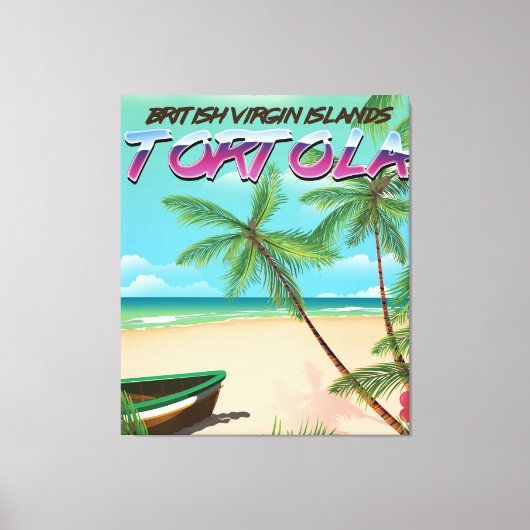 Reisposter van de Britse maagd-eilanden in Tortola Canvas Afdruk (Voorkant)