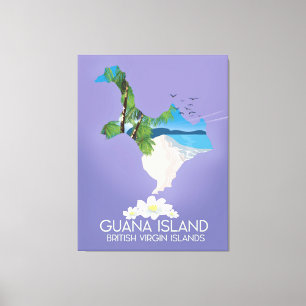 Reisposter van de Britse Maagdeneilanden op Guana  Canvas Afdruk