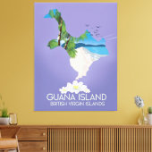 Reisposter van de Britse Maagdeneilanden op Guana Canvas Afdruk (Insitu (Woonkamer))