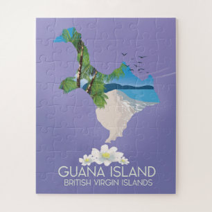 Reisposter van de Britse Maagdeneilanden op Guana  Legpuzzel