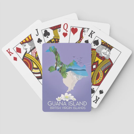 Reisposter van de Britse Maagdeneilanden op Guana Pokerkaarten (Achterkant)