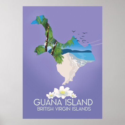Reisposter van de Britse Maagdeneilanden op Guana  Poster (Voorkant)