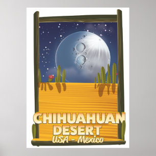 Reisposter van de Cartoon Chihuahuan Desert Poster