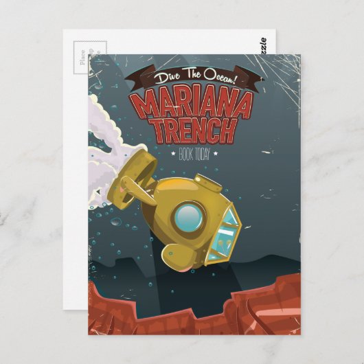 Reisposter van de cartoon Marianas TFrench. Briefkaart (Voorkant / Achterkant)