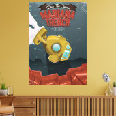 Reisposter van de  cartoon Marianas TFrench. Canvas Afdruk (Insitu (Woonkamer))