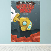 Reisposter van de  cartoon Marianas TFrench. Canvas Afdruk (Insitu (Houten vloer))