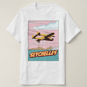Reisposter van de Cartoon van de Seychellen. T-shirt