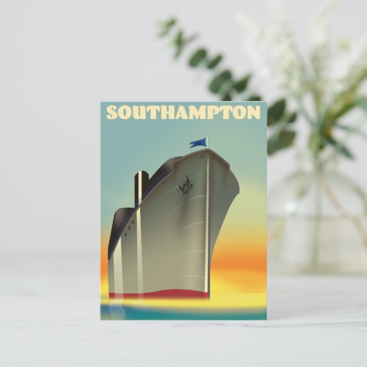 Reisposter van de cruiseschip Southampton Briefkaart (Staand voorkant)