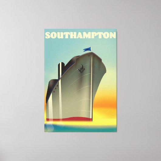 Reisposter van de cruiseschip Southampton Canvas Afdruk (Voorkant)