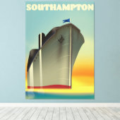 Reisposter van de cruiseschip Southampton Canvas Afdruk (Insitu (Houten vloer))