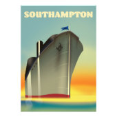 Reisposter van de cruiseschip Southampton Foto Afdruk (Voorkant)