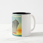 Reisposter van de cruiseschip Southampton Tweekleurige Koffiemok (Voorkant rechts)