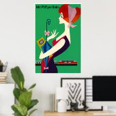 Reisposter van de Duitse Bondsstaatspoorwegen Poster (Thuiskantoor)