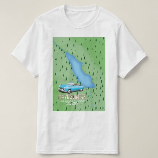 Reisposter van de Hayeswater Lake District T-shirt (Design voorkant)