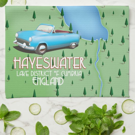 Reisposter van de Hayeswater Lake District Theedoek (Gevouwen)