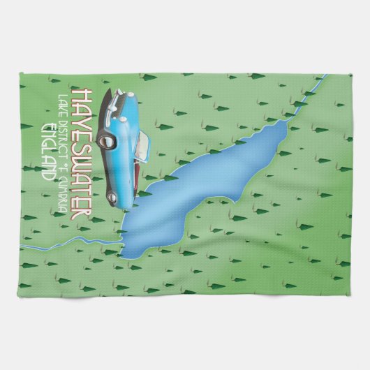 Reisposter van de Hayeswater Lake District Theedoek (Horizontaal)