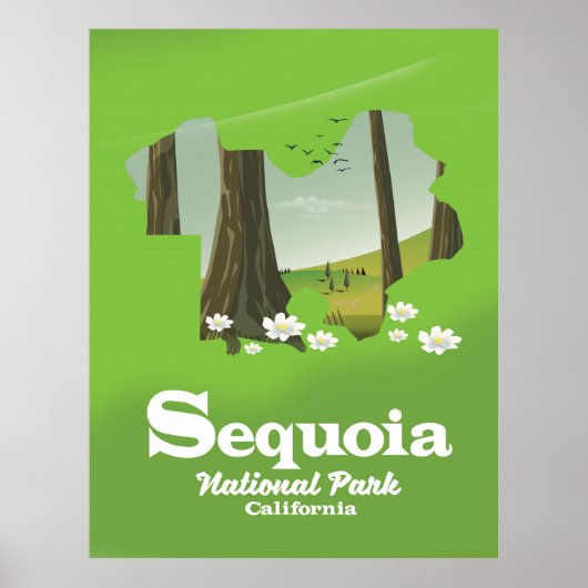 Reisposter van de nationale parkkaart Sequoia Poster (Voorkant)