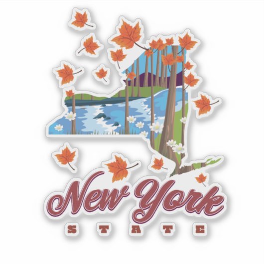 Reisposter van de staat New York Sticker (Voorkant)