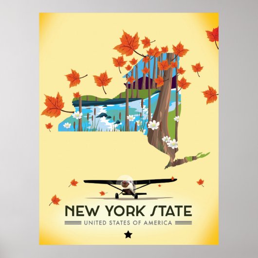 Reisposter van de staat New York uit het verleden Poster (Voorkant)