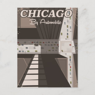Reisposter van de stad Chicago Briefkaart