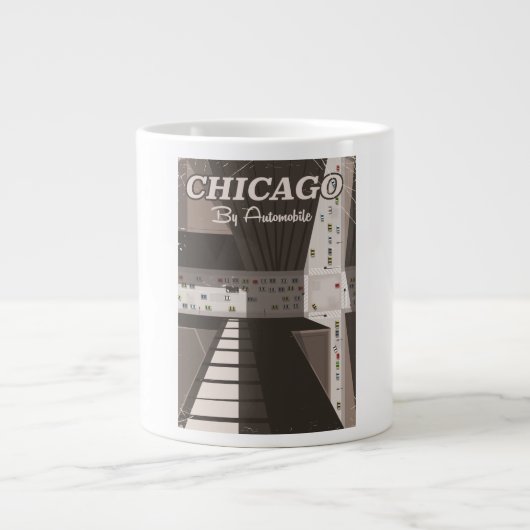 Reisposter van de stad Chicago Grote Koffiekop (Voorkant)