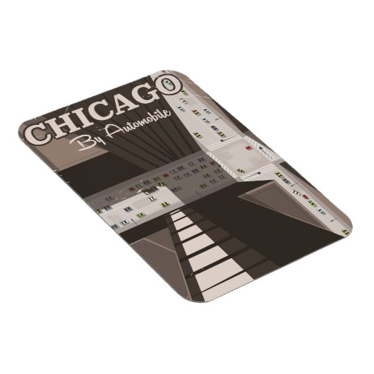 Reisposter van de stad Chicago Magneet (Rechterzijde)