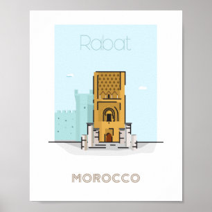 Reisposter van de stad Rabat - marokko Poster