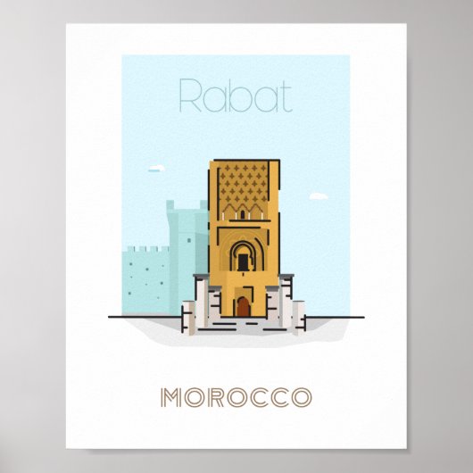 Reisposter van de stad Rabat - marokko Poster (Voorkant)