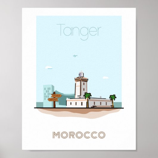 Reisposter van de stad Tanger - marokko Poster (Voorkant)