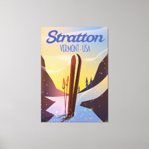 Reisposter van de stad Vermont Canvas Afdruk