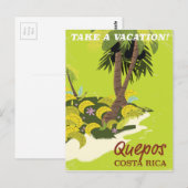 Reisposter van de  stijl Quepos Costa Rica Briefkaart (Voorkant / Achterkant)