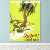 Reisposter van de stijl Quepos Costa Rica Canvas Afdruk (Insitu (Houten vloer))