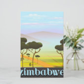 Reisposter van de vakantie in Zimbabwe Briefpapier (Staand voorkant)