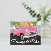 Reisposter van de  vakantie van Santiago de Cuba. Briefkaart (Staand voorkant)