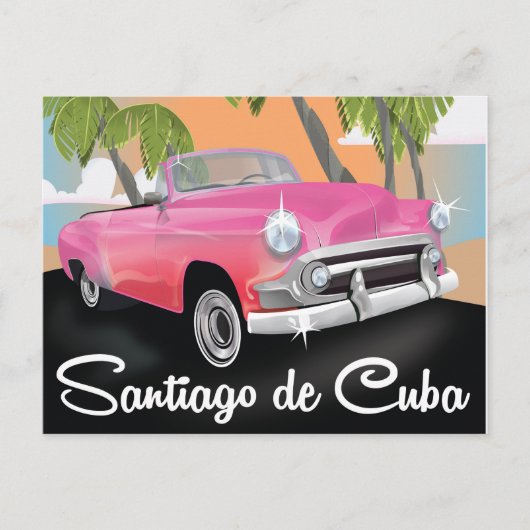 Reisposter van de  vakantie van Santiago de Cuba. Briefkaart (Voorkant)
