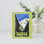 Reisposter van de vallei van Aosta Italy Alps Briefkaart (Staand voorkant)