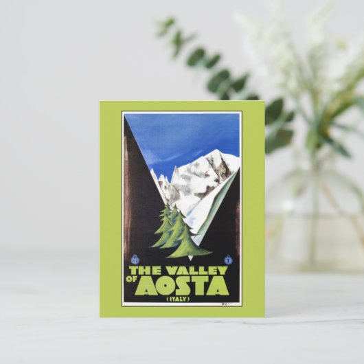 Reisposter van de vallei van Aosta Italy Alps Briefkaart (Staand voorkant)