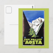 Reisposter van de vallei van Aosta Italy Alps Briefkaart (Voorkant / Achterkant)