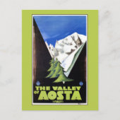 Reisposter van de vallei van Aosta Italy Alps Briefkaart (Voorkant)
