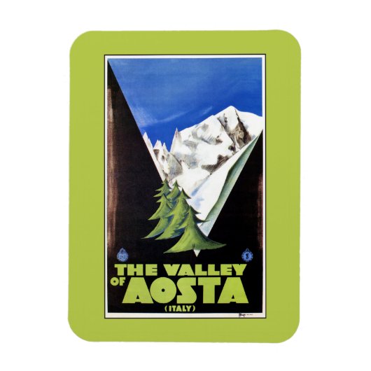 Reisposter van de vallei van Aosta Italy Alps Magneet (Verticaal)
