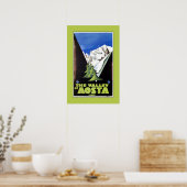 Reisposter van de vallei van Aosta Italy Alps Poster (Keuken)
