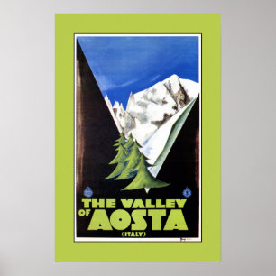 Reisposter van de vallei van Aosta Italy Alps Poster